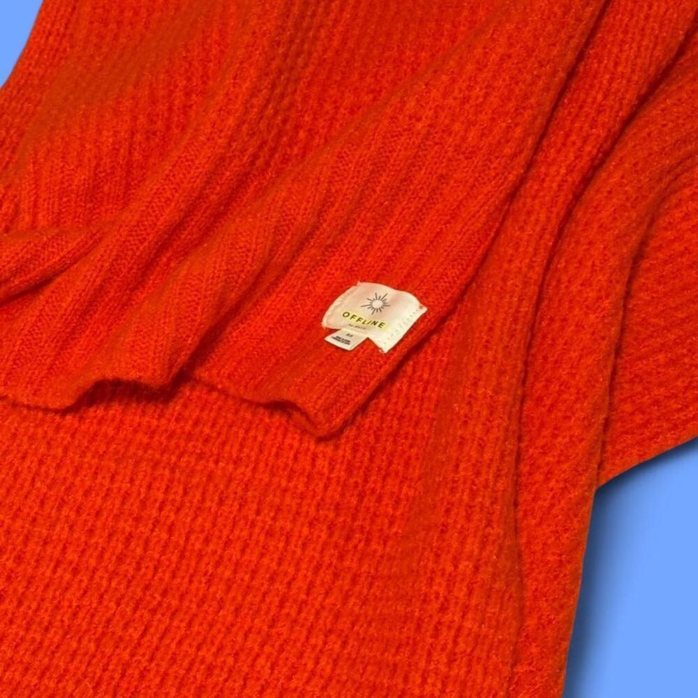 OFFLINE by Aerie Oversized Neon Orange Ribbed Wrap Scarf